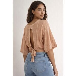 Anthropologie Pilcro Slouchy Open Back Tie Back Crop Top, Small